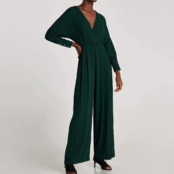 jumpsuit green zara